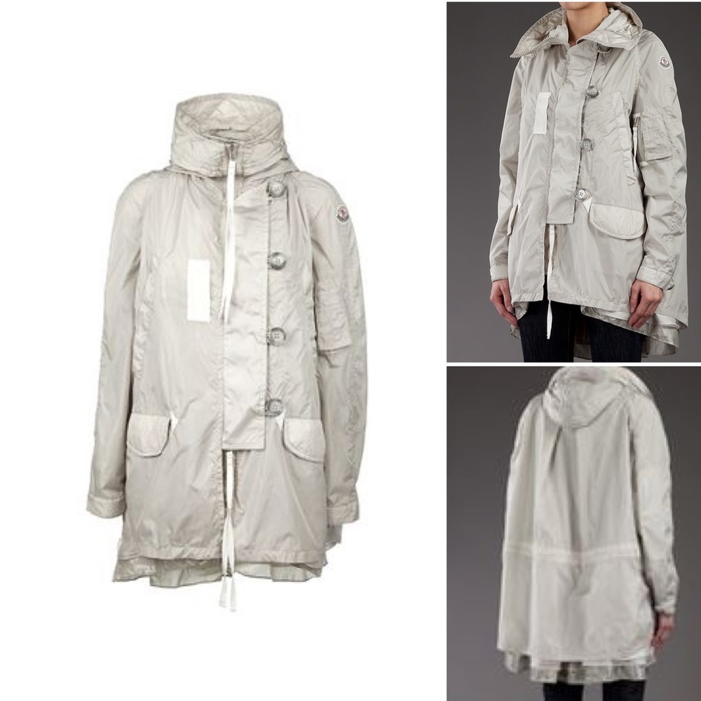 Moncler Women's Grey Sora Parka Long Jacket Parka Peplum - Picture 1 of 16